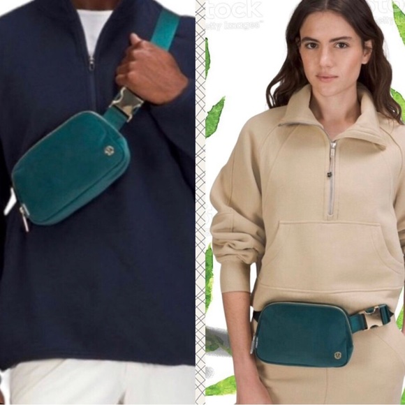 lululemon athletica Handbags - NWT Lululemon Everywhere Bag in Green Valour and Gold hard wear 1L